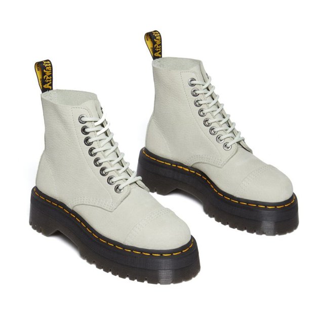 Boots en cuir nubuck Sinclair ecru <span itemprop=