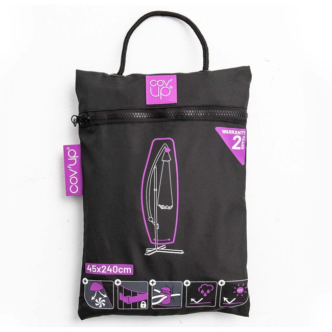 Funda protectora para toldo-vela D45xAl240 Pext negro <span itemprop=