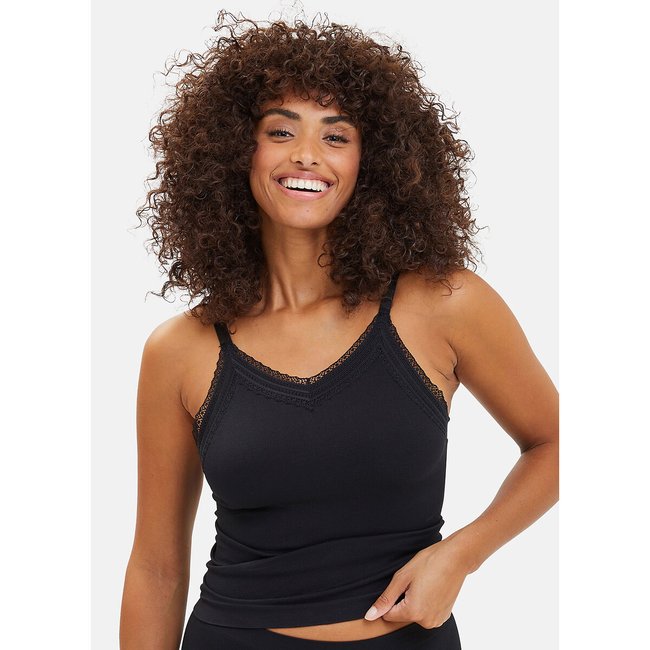 Agathe Stretch Ribbed Cami, black, SANS COMPLEXE