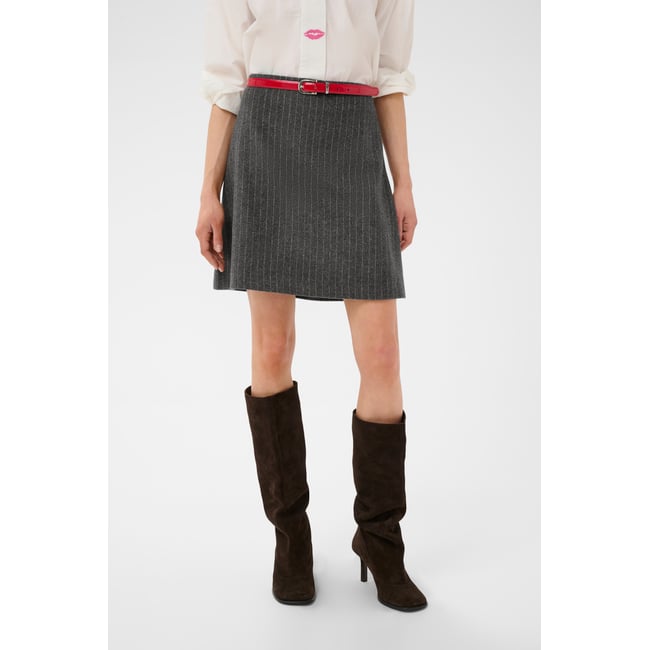 Jupe - tissage léger gris grey pinstripe <span itemprop=