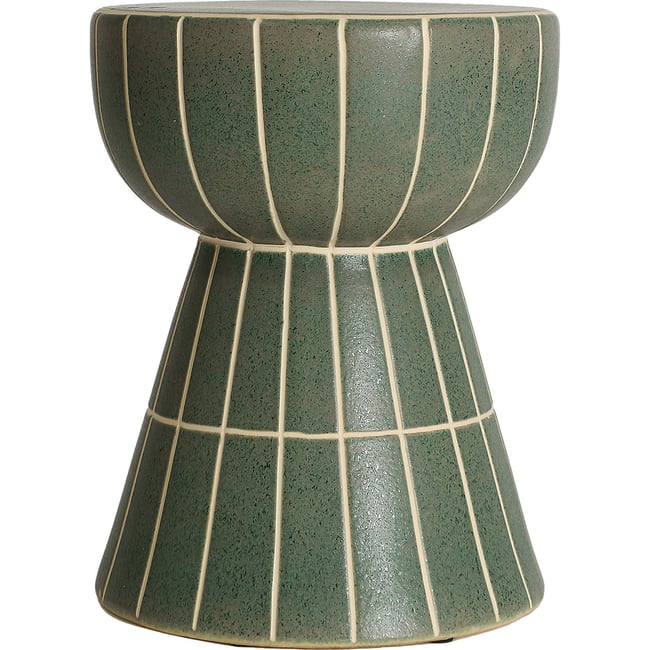 Table d'appoint céramique collection S.TANK Couleur vert mat <span itemprop=