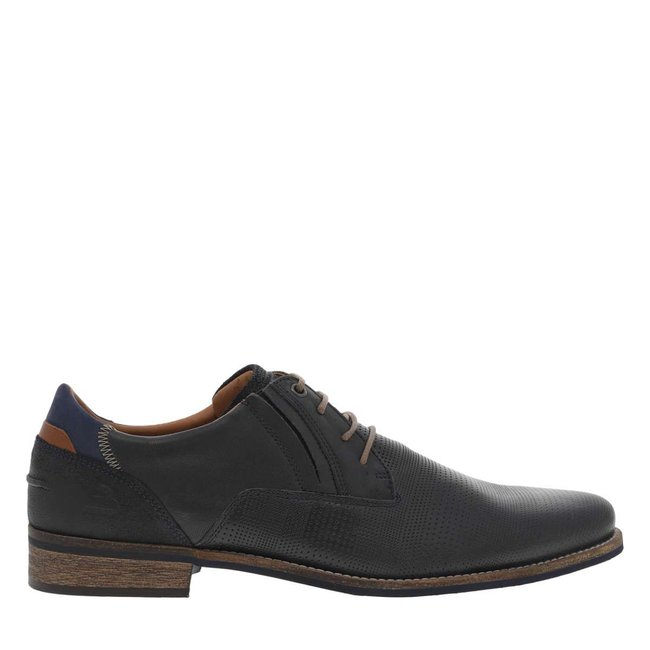 Derbies cuir talon plat noir <span itemprop=
