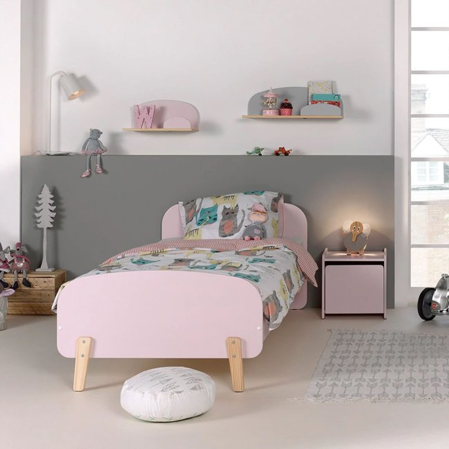 Lit avec sommier Couleur rose <span itemprop=