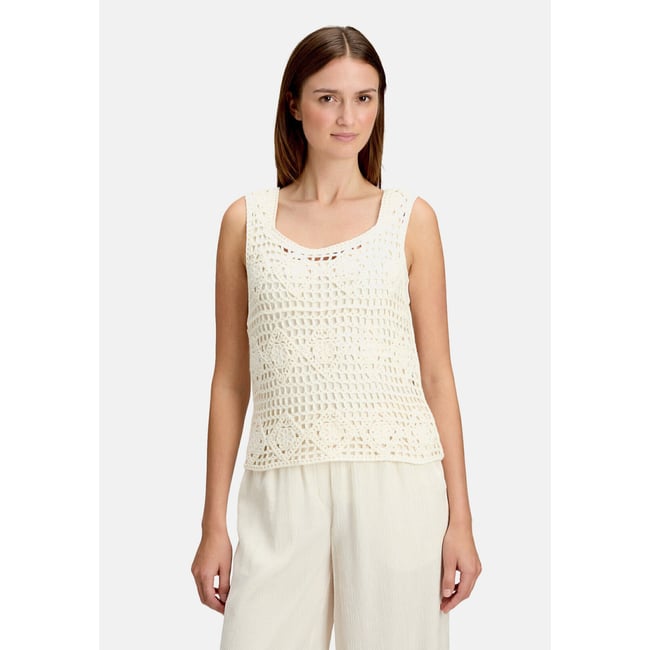 Top en maille à motif ajouré arctic wolf <span itemprop=