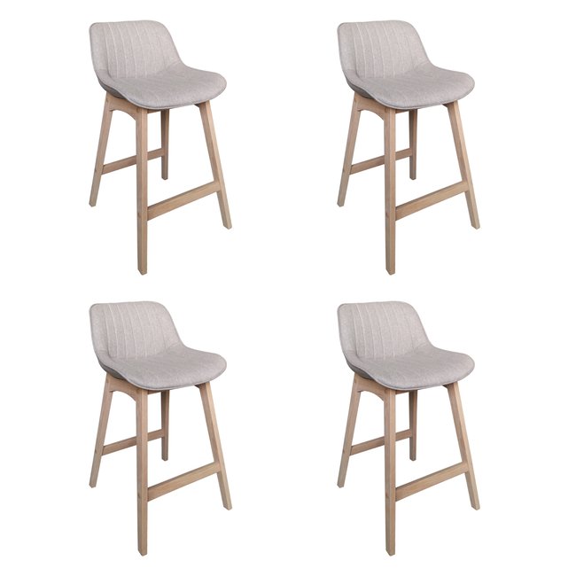 Lot 4 chaises d'ilot chêne et tissu MELLOW - MOB IN