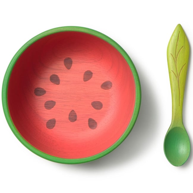 Wally la pastèque Set bol et cuillère rouge, vert, noir <span itemprop=