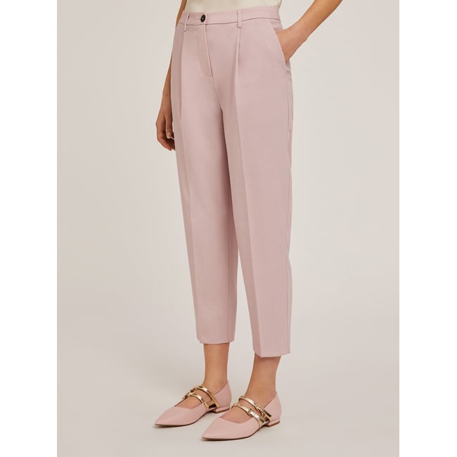 Pantalon plissé rose <span itemprop=