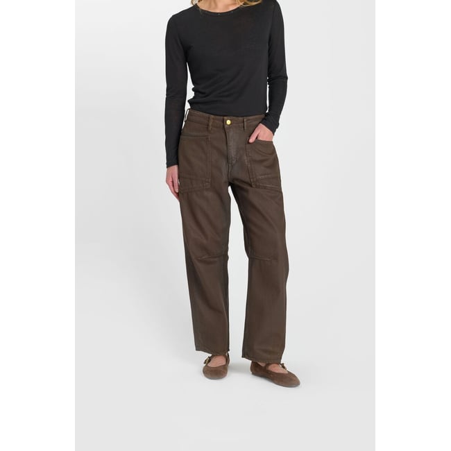 Jeans loose, large balloon , longueur 34 brown <span itemprop=