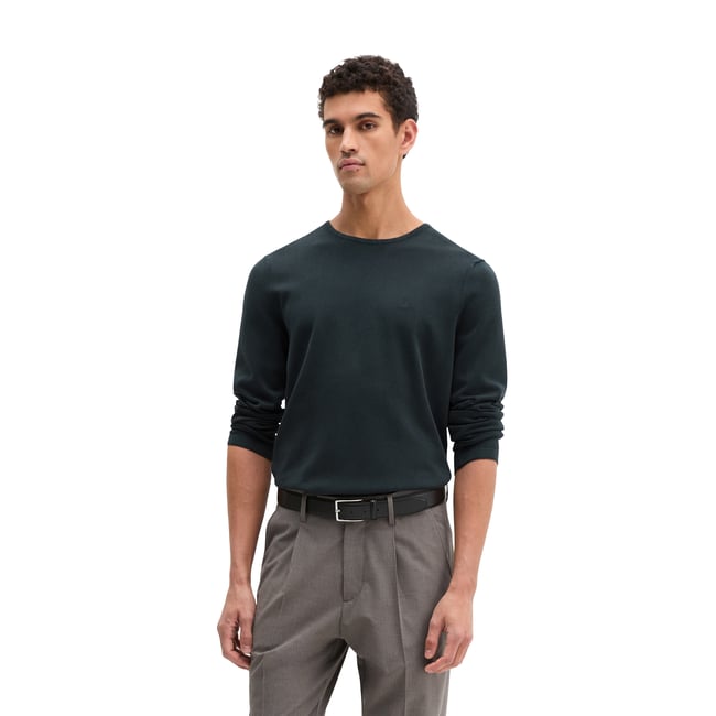 Pull-over en maille fine regular en coton biologique certifié - MARC O'POLO