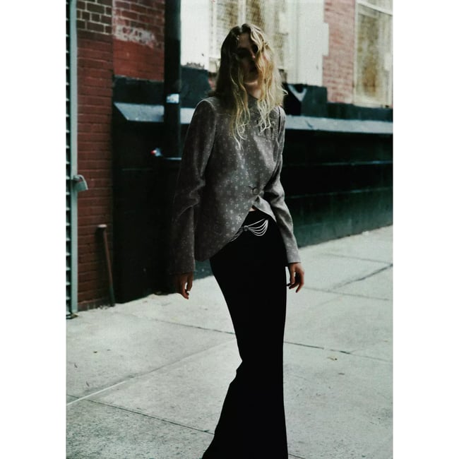 Pantalon flare taille haute noir <span itemprop=