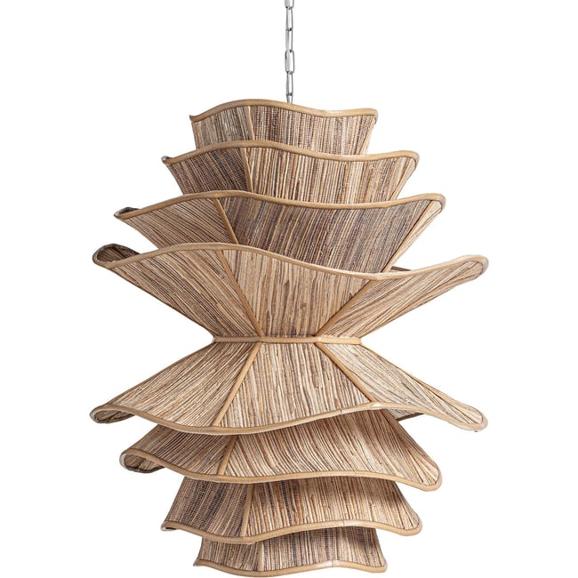 Lustre suspendu en bois de noix de coco Couleur marron bois de coco naturel <span itemprop=