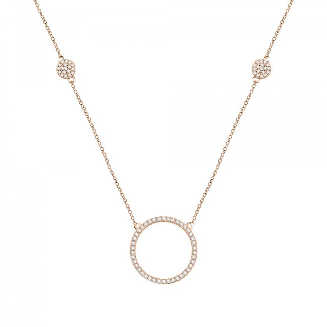 Collier en argent 925 ESSENTIAL or rose <span itemprop=
