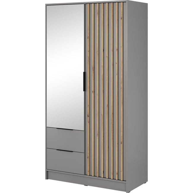 Armoire 2 portes avec miroir et lattes KARETTE - RECOLLECTION