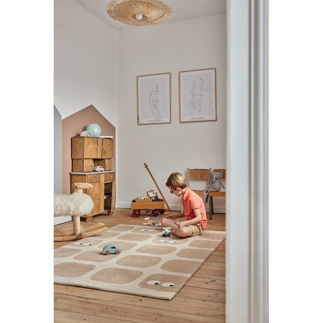 Tapis enfant rectangulaire épais, Coton bio GOTS, BIDULES - BLEUU STUDIO