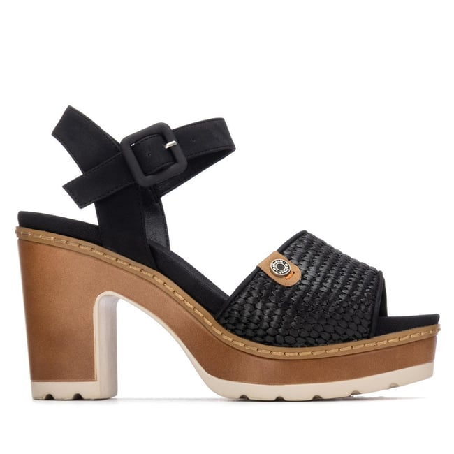 Sandale Talon Décontractée Boucle noir <span itemprop=