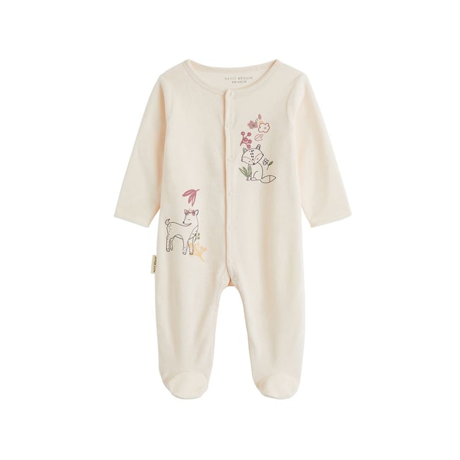 Pyjama bébé en velours Elisa rose <span itemprop=