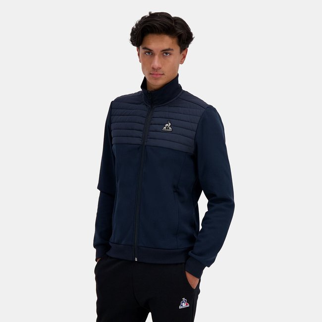 Giacca ibrida con zip e collo alto blu marino LE COQ SPORTIF