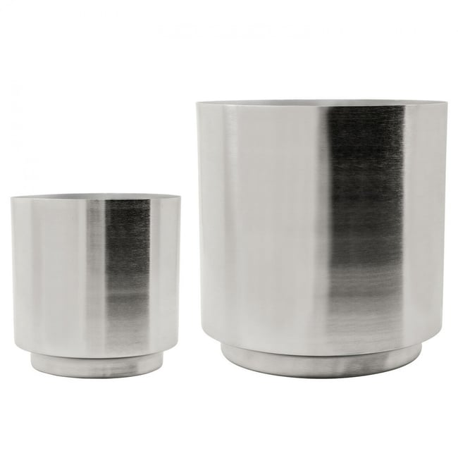Lot de 2 cache-pots Bailey Couleur argent <span itemprop=