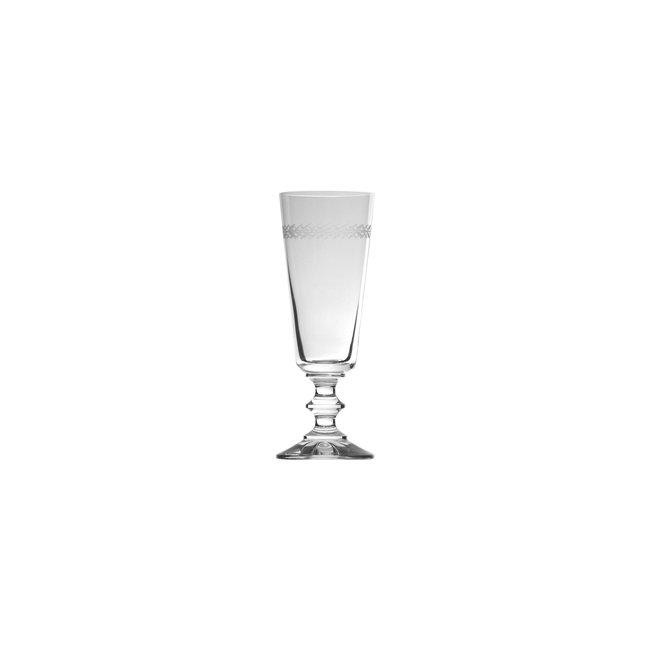 Flûte en verre gravé Laurier Couleur transparent <span itemprop=