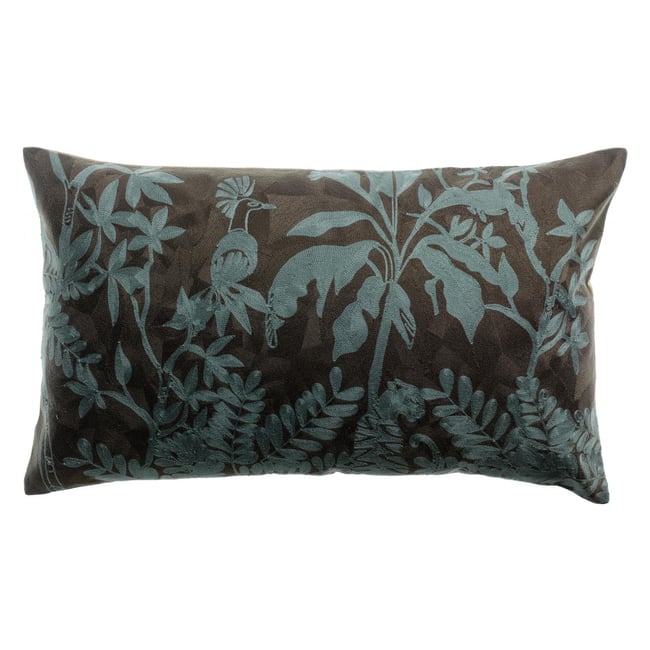 Coussin brodé Raki carbone <span itemprop=