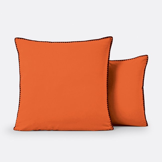 Merida Washed Cotton Pillowcase, orange, LA REDOUTE INTERIEURS