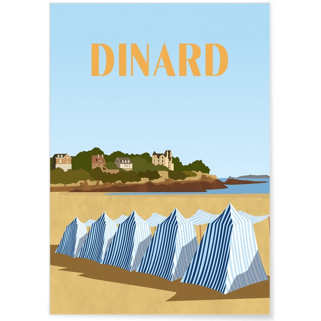 Affiche ville de Dinard Couleur blanc <span itemprop=