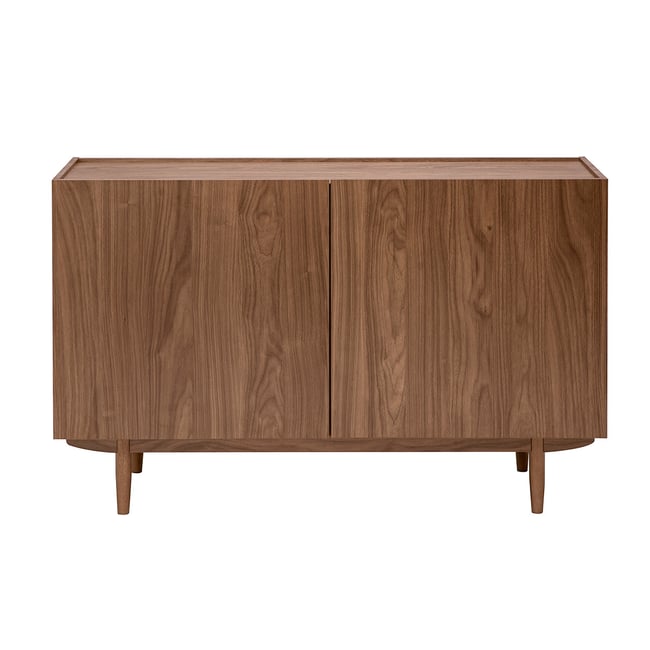 Buffet vintage finition bois foncé noyer 2 portes L120 cm SANAA - MILIBOO