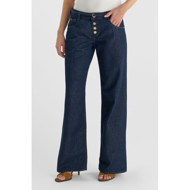 Jeans loose, large wide leg , longueur 34 blue <span itemprop=