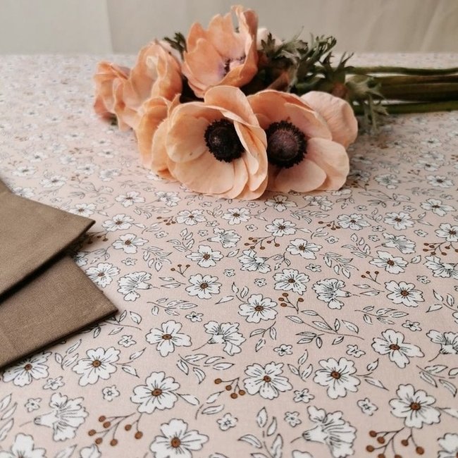 Nappe enduite carrée ou rectangle ANEMONE rose <span itemprop=