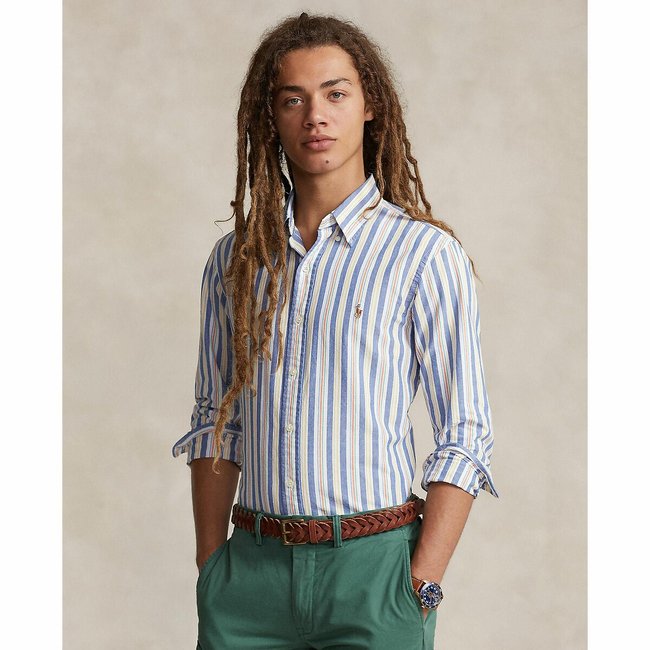 Oxford-Hemd, Slim-Fit blau/weiss <span itemprop=