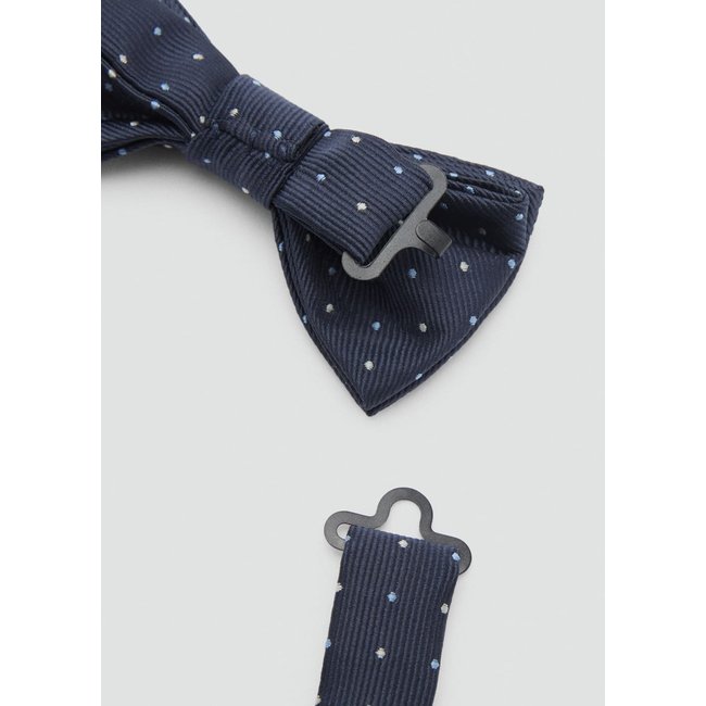 Nœud papillon pois bleu marine foncé <span itemprop=