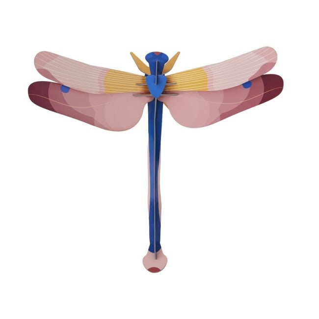 Libellule décoration murale carton  Dragonfly Couleur rose <span itemprop=