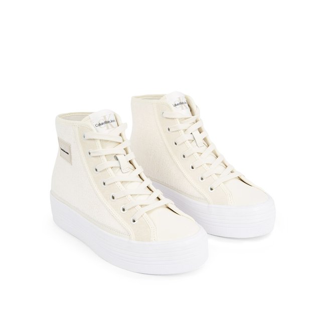 Vulkanisierte High-Top-Sneakers mit Plateausohle cremeweiss <span itemprop=
