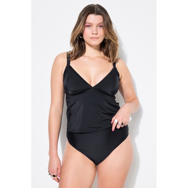Haut de tankini, bonnets souples noir <span itemprop=