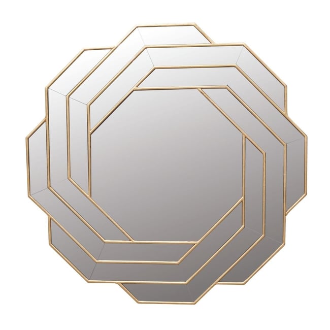 Miroir Star and stripes doré en verre H 110cm Couleur doré <span itemprop=