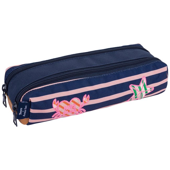 Trousse double bleu marine <span itemprop=
