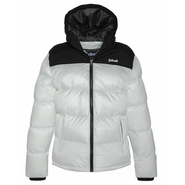 Piumino bicolore con cappuccio UTAH 2 bianco SCHOTT