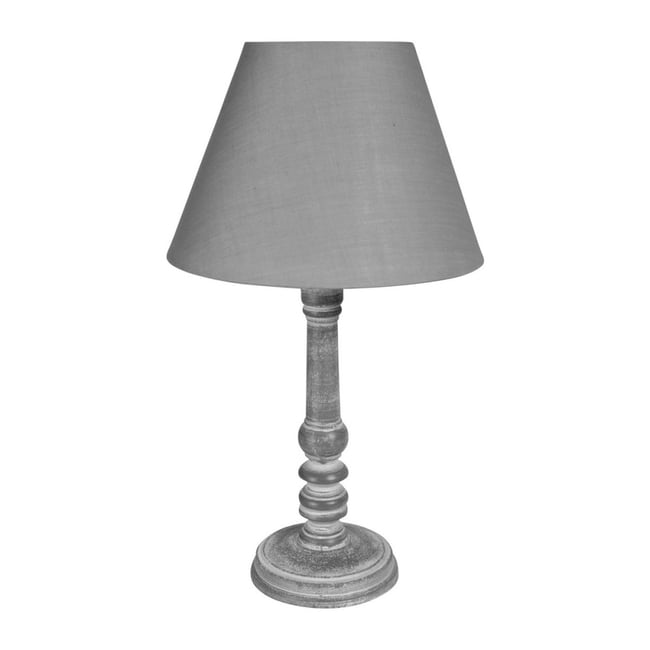 Lampe En Bois Charme Gris Couleur gris <span itemprop=