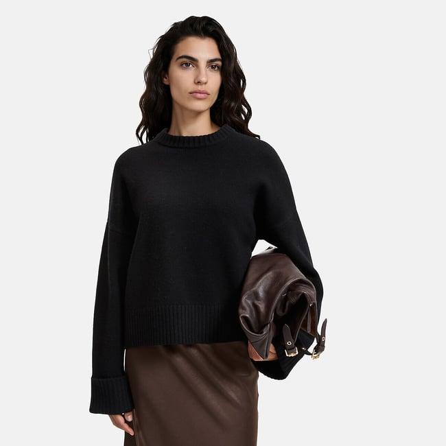 Pull en laine, col rond, grosse maille - LA REDOUTE COLLECTIONS