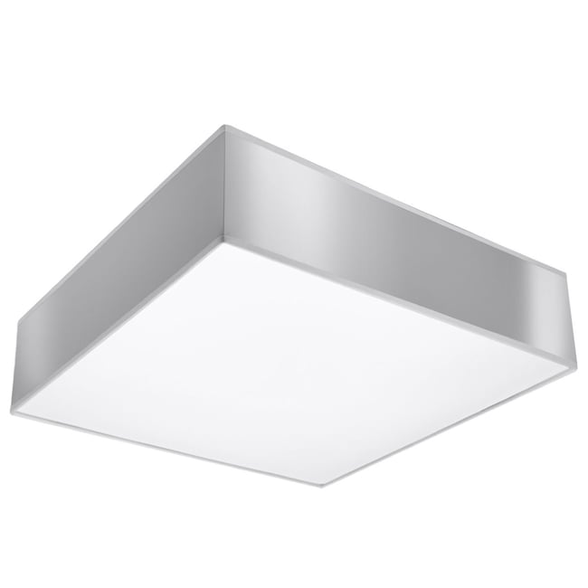 Plafonnier PVC Gris E27 2 Horus Couleur gris <span itemprop=