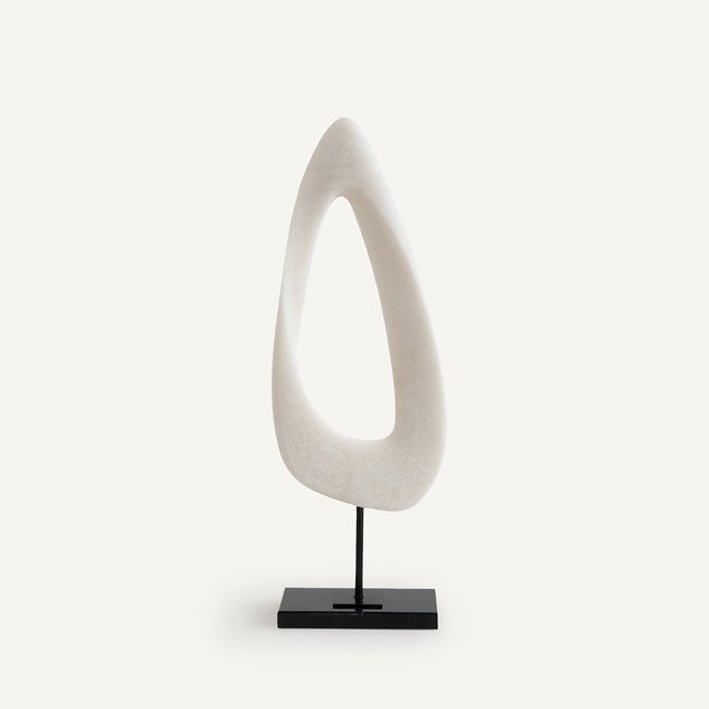 Escultura em poliresina, alt. 52,5 cm, Mineral branco <span itemprop=