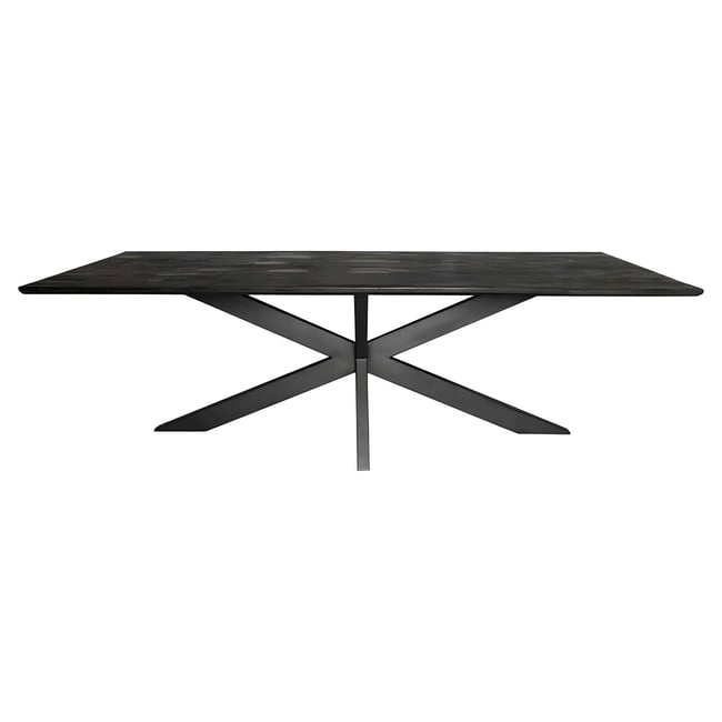 Table à manger noire en bois de manguier 200 cm ALVERA Couleur noir <span itemprop=