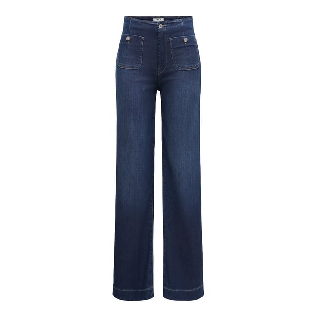 Jean large avec poches plaquées medium blue <span itemprop=