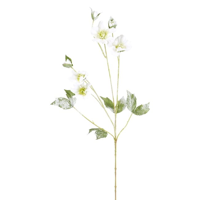 Tige de de noël enneigée artificielle H75 Couleur blanc <span itemprop=