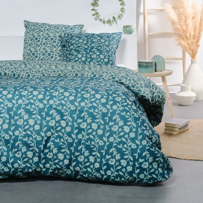 Parure de lit SUNSHINE PAULINE bleu <span itemprop=