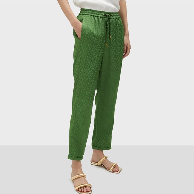 Pantalon chinos avec cordon de serrage vert amande <span itemprop=