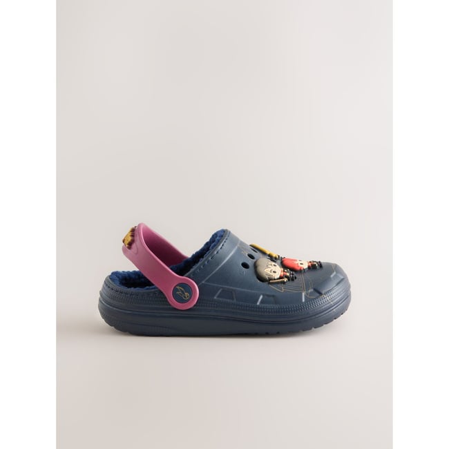 Chaussons style sabots fourrés harry potter bleu marine <span itemprop=