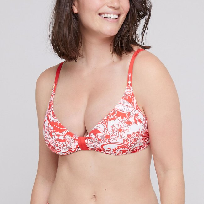 Tinetto Premium Recycled Bikini Top in Floral Print, paisley print, BESTFORM