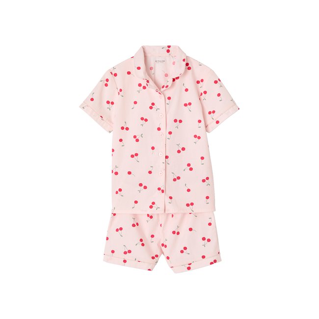 Pyjama en popeline Cherry rose pâle <span itemprop=