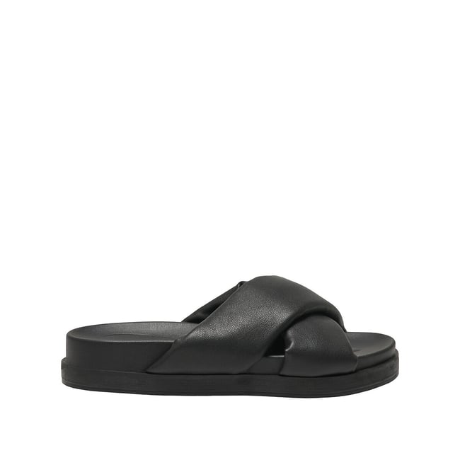 Mules croisées Minnie noir <span itemprop=